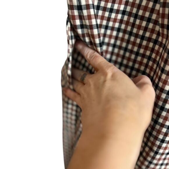 Theory Treeca Cropped Check Pants blue white red 6 or 28 - Picture 8 of 14